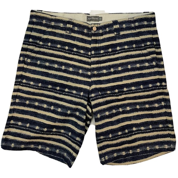 L.L. Bean Other - LL Bean Shorts Men 36 Blue Indigo Dye Stripes Slim Straight Thick Heavy Canvas